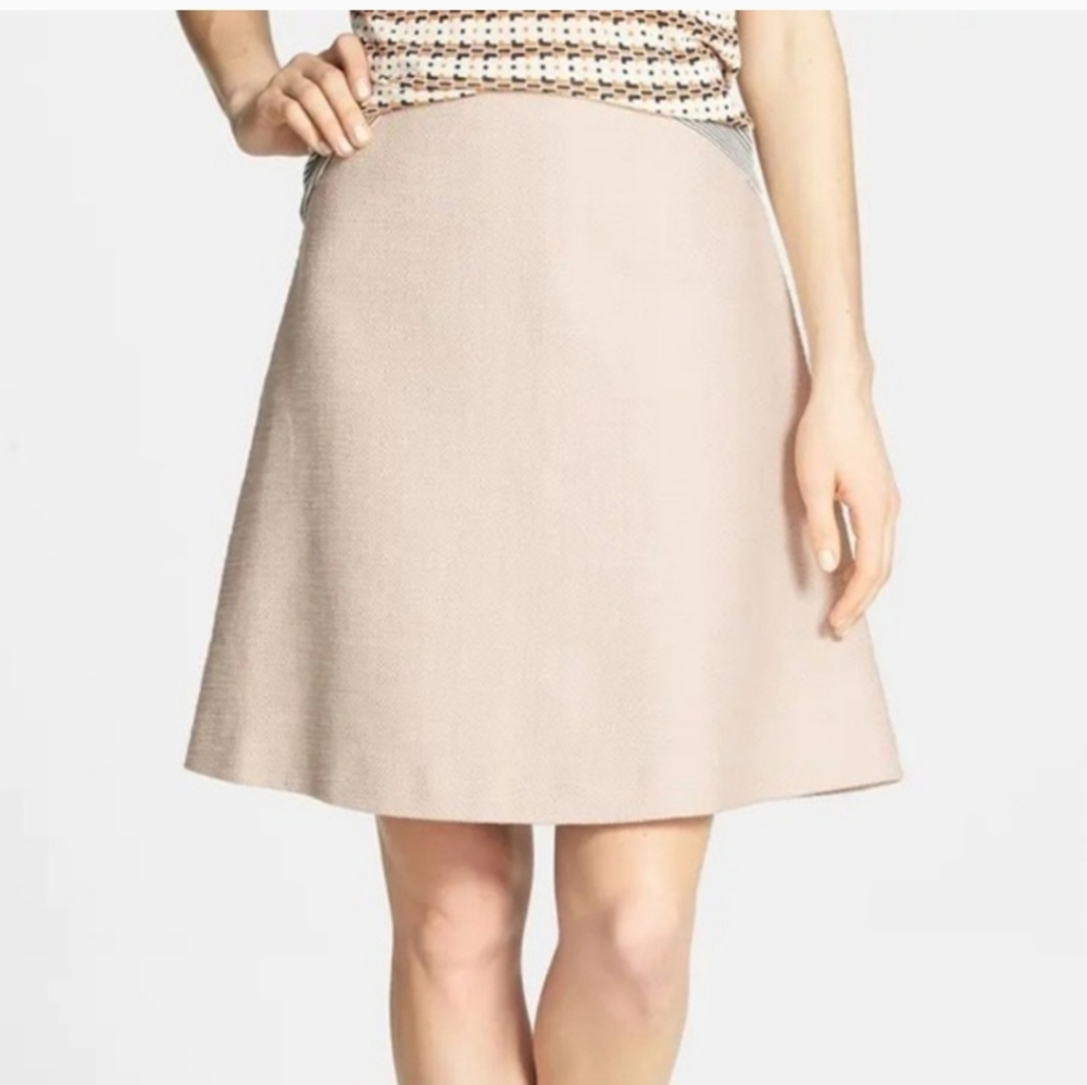 TORY BURCH Denise Skirt in Harbor Island, Cream Textured A-line Skirt 8